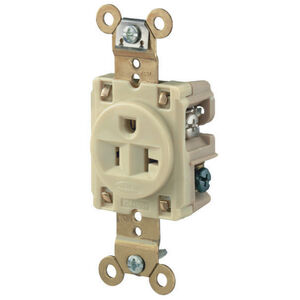 Hubbell 2 Pole 3 Wire 20 A 125 V Ivory Nylon Single
