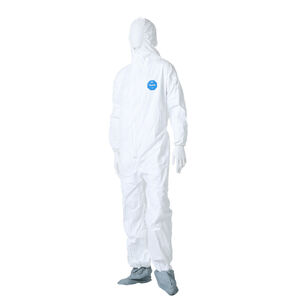 【melted butter】SWAN COVERALL&BONNET 0-3m MICROCHEM, L, Non-Woven Laminate, Coveralls - 48MD01|YE30-W