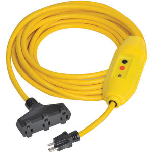 25 Ft 13A 60Hz 125V 3 Lighted Outlets 1675W Digital Energy Yellow Outdoor Heavy Duty 12AWG Extension Cord UL Listed 