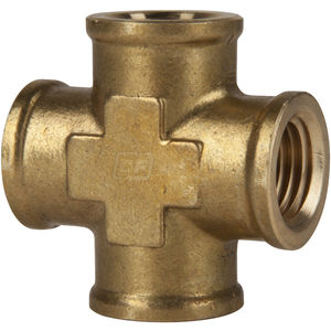 Brass Cross Size 1//4/" NPT Quantity of 5
