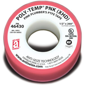 6311107 1/2 " X 260 " Pink High Density Plumbers Thread Sealing Tape Bulk 