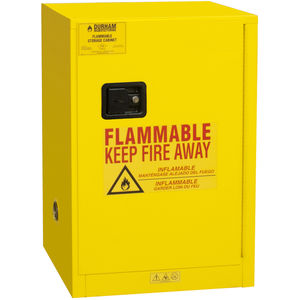12gal Capacity Yellow Steel 1-Shelf Manual Close Compact