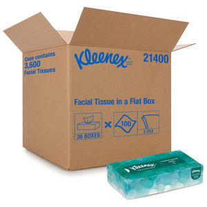 FMS Soft White Facial Tissue for Car Tissue Holder,Pack of 8 2-Ply Thickness 60 Ct Each 