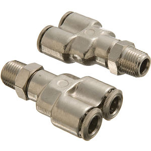 Details about  / Push To Connect Air Fittings Tee Tube Connect 4mm OD x PT1//8 Male Thread Grey
