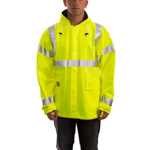 Large 26 mil Thk Hi-Vis Lime NOMEX® / PVC Snaps / Zipper 2