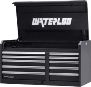 46 W X 24 D X 23 3 4 H Black Painted Steel 10 Drawer Tool Chest