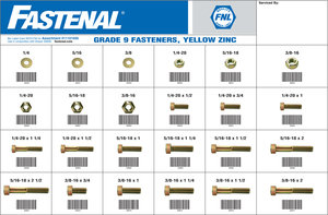 Fastenal Grade 8 Yellow Zinc Finish Steel Hex Nut 10 Pack